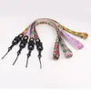 Correa para Teléfono con Hebilla Giratoria Desmontable Tres en Uno, Hebilla de Remache Jacquard, Patrón Étnico Jacquard de 2 cm