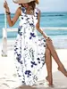 Ropa Nueva para Mujer Europea y Americana 2024 Venta Caliente en Amazon Vestido de Playa para Mujer Estilo Vacaciones Vestido Cruzado de Pecho Estampado