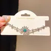 Amuleto de Flor Corazón Esmeralda~Pulsera con Colgante de Flor de Circonia, Pulsera Fresca y Suave de Verano, Joyería de Gama Alta de Nicho para Mujer