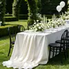 Toalha de Mesa para Casamento ao Ar Livre 2026 Novo Estilo Luxo Leve Sensação de Alto Padrão Branco Puro Mesa de Sobremesas Mesa de Exposição Especial Toalha de Mesa Retangular