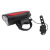 Farol de bicicleta brilhante com carregamento USB e buzina eletrônica luz de bicicleta campainha de bicicleta de estrada 7588 luz para ciclismo noturno