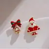 Atmósfera Navideña Lujo Accesible Nicho Otoño e Invierno Pendientes de Alta Gama Pendientes para Mujer Únicos Elegantes Clips para Orejas de Árbol de Navidad