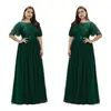 Comercio Exterior Nuevo Elegante Vestido de Noche Lentejuela Bordado Talla Grande Fiesta Vestido de Mujer Malla Dobladillo Amplio Vestido de Banquete