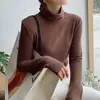 Camiseta básica de cuello alto de terciopelo doble cara para mujer, otoño e invierno, forrada de polar, engrosada, elegante, de alta gama, top cálido