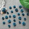 Joyería de uñas tallada con diseño de rosa teñida azul vintage, accesorios para decoración de uñas con flores de rosa Guofeng mixtas