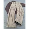 Pantalones Plisados de Corte Recto en Forma de A de Color Marrón Grisáceo Estilo Old Money con Acabado Limpio y Sensación de Alta Gama, Pantalones Casuales de Pierna Recta para Hombre
