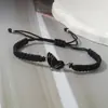 Atração Magnética Casal de Borboletas Preto e Branco Pulseira Simples e Luxuosa Versátil Meia Borboleta Ajustável Pulseira Transfronteiriça Atacado