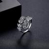 Anillo de lujo europeo y americano Jinse, anillo de apertura de flor de circón de latón, exquisito Super Flash ins Niche 20222 Nuevo