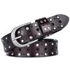 2024 Nuevo Cinturón de Cuero Genuino para Mujer Cinturón con Hebilla de Pin de Piel de Vaca Cinturón Decorativo de Remaches para Pantalones Estilo Coreano Dropshipping