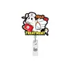 Nuevo Sostenedor de Tarjeta de Identificación Retráctil Giratorio Clip para Insignia Calabaza Fantasma Enfermera Personal Médico Hebilla Deslizante con Purpurina