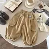 Pantalones Largos para Niños 2026 Primavera y Otoño Algodón Puro Pantalones de Linterna para Niños Versátiles Casuales Pantalones para Niños Simples Ropa de Trabajo Pantalones Versátiles