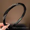 Diadema Negra Versátil Coreana con Espiga de Trigo Dentada y Pedrería para Mujer Diadema Elegante de Alta Gama Pasador de Cabello con Temperamento Accesorios para el Cabello Tocado