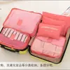 Neceser de viaje estilo coreano Juego de seis piezas Neceser Impermeable Bolsa organizadora de ropa Malla fina engrosada Juego de 6 piezas para maleta