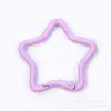 Hebilla de Resorte de Estrella de Cinco Puntas Pintada de Metal Colorida Accesorios para Joyería Llavero DIY Hecho a Mano Anillo de Conexión Colgante Venta al por Mayor