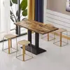 Mesa de negociación engrosada, habitación de hotel en alquiler, restaurante de comida rápida, juego de mesa y sillas para té de burbujas y bocadillos, cafetería, mesa cuadrada pequeña de color pizarra