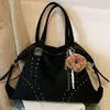 Bolso de Gamuza Gran Capacidad Bolso Tote para Mujer Estilo Retro Bolso de Hombro de Gamuza Mate Bolso Versátil para Viaje de Otoño e Invierno para Mujer