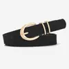 Boutique de Moda Cinturón Texturizado de PU para Mujer Versátil de Moda Hebilla de Pin Lisa Cinturón Decorativo para Jeans En Stock Cinturón de Cuero