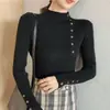 Nuevo Suéter Delgado de Cuello Alto Medio 2024, Camiseta Básica para Otoño e Invierno, Nuevo Estilo Coreano Versátil Tejido Ajustado