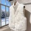 Nuevo chaleco blanco mullido, prenda exterior de mujer moderna y elegante, un top de punto patchwork chic y lujoso