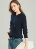 [100% Lã] Suéter com Capuz Básico Casual de Malha Trançada Outono e Inverno 2025 Suéter de Malha Feminino Suéter de Lã Feminino