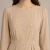 Collar con colgante de lentejuelas de doble capa, accesorios versátiles para mujer, cadena de suéter larga retro de moda transfronteriza europea y americana