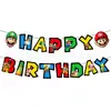 Nueva Tarjeta de Mario Decoración de Fiesta de Cumpleaños Tarjeta de Pastel de Mario Tela de Fondo para Fiesta Set de Decoración de Mantel