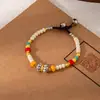 Pulseira turquesa colorida estilo étnico tibetano pulseira Nepal personalidade artística retrô brincadeira cultural criativa joia de mão com corda trançada