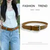 Cinto Feminino Versátil Fashion Retrô de Couro Genuíno para Calças Casuais e Jeans, Cinto Feminino Casual Simples de Alta Qualidade