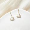 S925 brincos de prata com agulha de diamante e pérola triângulo opala Coreia do Sul elegantes brincos de celebridades da Internet retrô joias para orelha