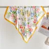 Bufanda de Seda Estampada Floral Colorida, Chal Versátil de Alta Gama, Pañuelo para el Cuello con Protección Solar, Pañuelo para la Cabeza, Bufanda para Mujer