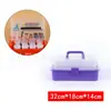 Caja de almacenamiento de tres capas, semitransparente, plegable, 671, color sólido, caja de herramientas, medicina, arte de uñas, juguete, pintura artística, goo, tarjeta, almacenamiento