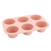 Molde de Silicona Listo para Usar del Fabricante 6 Cavidades Redondo para Hornear Pasteles Galletas Bandeja para Hornear Resistente a Altas Temperaturas Molde Suave para Hornear