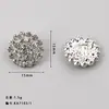 Botones Florales Redondos de Diamante Completo, Botones de Aleación Metálica Incrustados con Diamantes de Alta Gama, Accesorios para Vestidos Camisa de Primavera y Otoño