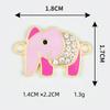 Accesorios DIY para Joyería Punto de Colgante Doble Patrón de Elefante Aleación con Goteo de Aceite Collar Pulsera Colgante Pequeño de Doble Colgante Transfronterizo