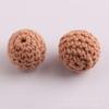 20mm cor feito à mão crochê lã contas de madeira bola de crochê bola de madeira lã acessório de brinquedo para dentes atacado