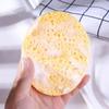 Paleta de madera algodón fábrica directo Oval celulosa de madera natural algodón borla para lavar la cara limpieza esponja limpiadora color compresión