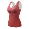 Chaleco térmico de encaje de terciopelo sin costuras para mujer con almohadilla en el pecho, terciopelo interior grueso, ropa interior térmica de seda para mujer