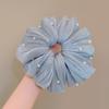 Saia de Pérolas Elegante de Alta Qualidade Flor de Cabeça Corda de Cabelo Colorida de Intestino Grosso Novo 2025 Corda de Amarrar Elástico para Coque Feminino