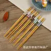 Palillos de Bambú con Estampado de Mármol, Palillos de Cinco Colores para Uso Doméstico, Una Persona, Un Palillo, A Prueba de Moho, Palillos de Bambú Natural para Catering, Palillos Ecológicos