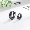 Aretes de Clip Poligonales Negros Aretes de Tachuela Triangulares para Hombres y Mujeres Aretes Redondos Pequeños Joyería para Orejas Nueva de Verano 2022