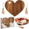 Plato de Queso Corazón de Madera Maciza de Bambú Tabla de Cortar Bandeja para Frutas Pan Bandeja para Juego de Té de Hotel Restaurante Plato para Pasteles de Acacia