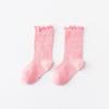 Primavera y Verano Nuevos Calcetines de Malla para Niños Algodón Niñas Aman Color Caramelo Borde Oreja de Madera 1-12 Años Bebé Calcetines Zhuji