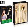 Conjunto de Talheres de Aço Inoxidável Conjunto de 24 Peças Supermercado Transfronteiriço Caixa de Presente Faca, Garfo, Colher Domésticos Suprimentos de Cozinha Simples