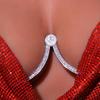 Moda Exquisita Curva Árvore da Vida Suporte de Diamante Moda Beleza Brilhante Sexy Corrente de Peito Corrente Corporal Feminina
