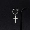 Pendientes de rapero Suga de gran venta transfronteriza con forma de cruz, pendientes de acero de titanio para mujer, pendientes con clip para la oreja, venta al por mayor