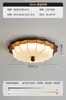 Luminária de teto estilo francês médio para quarto, luminária de sala de estar vintage, luminária circular de tecido estampado em estilo japonês, luminária silenciosa para quarto principal