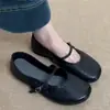 Couro de cordeiro super macio~Sapatos femininos planos estilo francês para combinar com saias, sapatos de festa, sapatilhas rasas, sapatos Mary Jane vintage