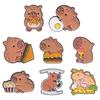 Nuevo Lindo Capibara Lindo Capibalakatong Broche Creativo Sándwich de Hamburguesa Insignia de Estilo de Comida