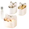 Caixa de armazenamento fofa de urso de desenho animado montada na parede para cozinha, armazenamento na parede sem furar para cebolas, gengibre, alho e cesta de pendurar lateral para geladeira