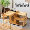 Nueva Mesa de Té China Pequeña para Apartamento Hogar Móvil Giratoria Telescópica Mesa de Té Pequeña Mesa de Té Integrada para Hervir Agua y Preparar Té Gabinete de Té
